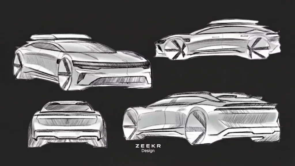 ZEEKR M Automoción - boceto diseño